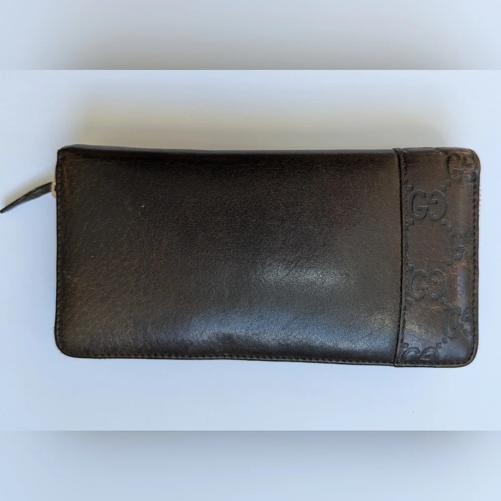 Gucci GG Zip Around Leather Continental Wallet EUC - Picture 3 of 7